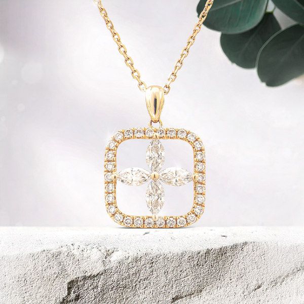 Lucce Constance Necklace 1.25CTW Lab Diamond 18K Yellow Gold
