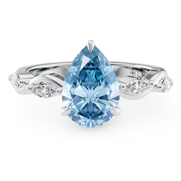 Lucce Constance Petal Pear Ocean Blue Diamond