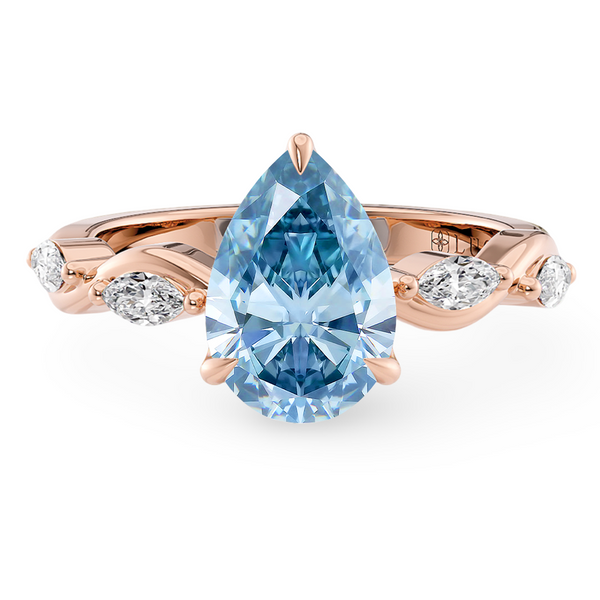 Lucce Constance Petal Pear Ocean Blue Diamond