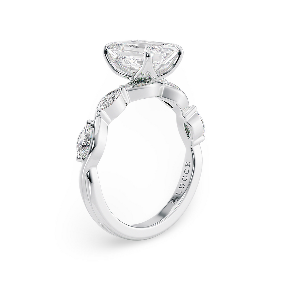 Load image into Gallery viewer, Constance Petal Emerald Engagement Ring with Lab or Natural Diamond and marquise accents in Gold or Platinum
Lucce, Manila, Philippines
