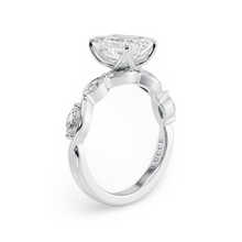 Load image into Gallery viewer, Constance Petal Emerald Engagement Ring with Lab or Natural Diamond and marquise accents in Gold or Platinum
Lucce, Manila, Philippines
