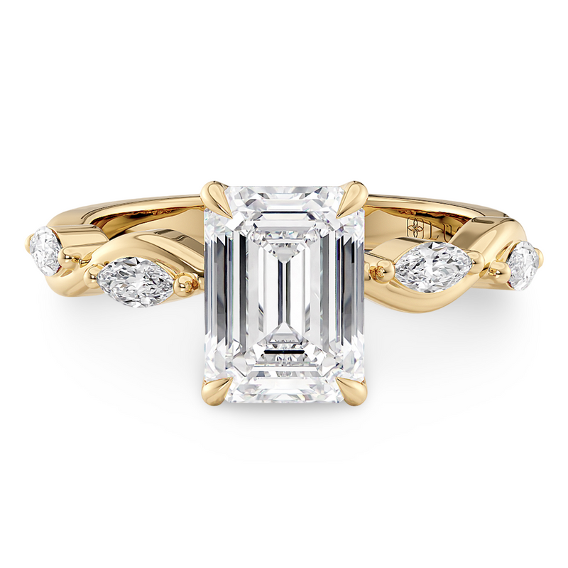 Constance Petal Emerald Engagement Ring with Lab or Natural Diamond and marquise accents in Gold or Platinum
Lucce, Manila, Philippines