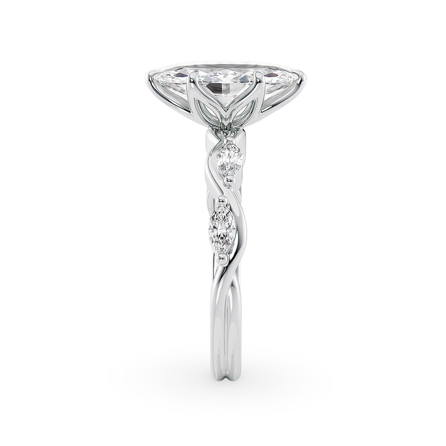 Load image into Gallery viewer, Constance Petal Marquise Engagement Ring with Lab or Natural Diamond and marquise accents in Gold or Platinum
Lucce, Manila, Philippines

