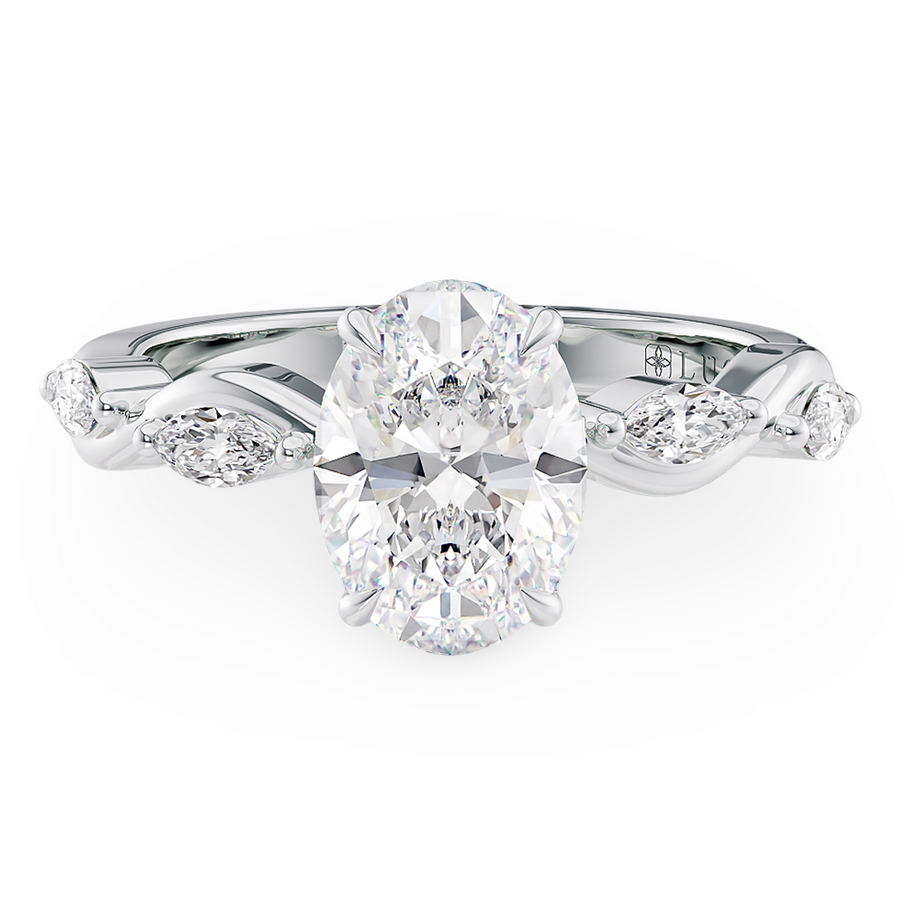 Load image into Gallery viewer, LUCCE CONSTANCE™ Petal Oval 4-Prong Lab Diamond 1.03ct D VVS2 IGI Platinum

