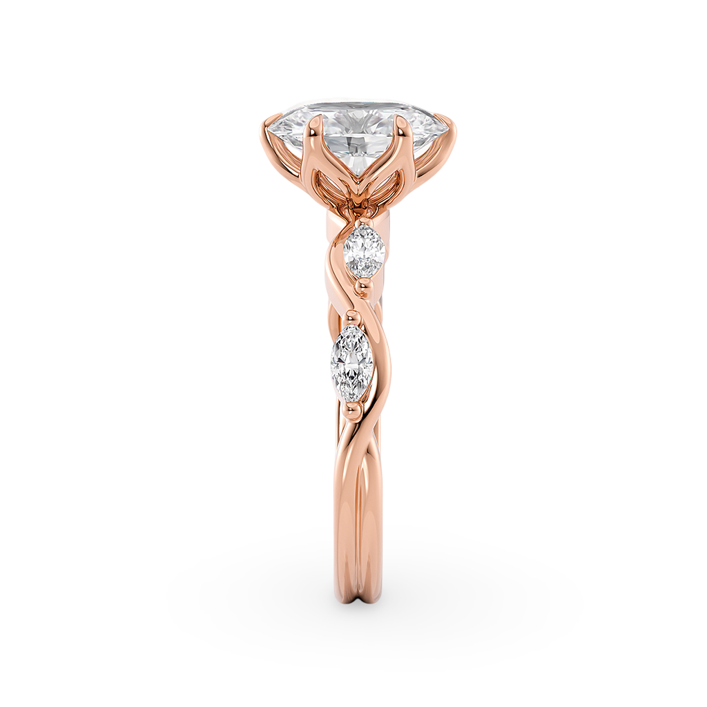 Load image into Gallery viewer, Constance Petal Oval Engagement Ring with Lab or Natural Diamond and marquise accents in Gold or Platinum
Lucce, Manila, Philippines

