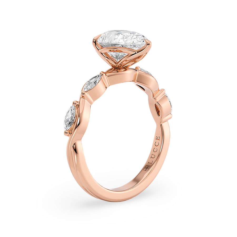 Load image into Gallery viewer, Constance Petal Pear Engagement Ring with Lab or Natural Diamond and marquise accents in Gold or Platinum
Lucce, Manila, Philippines
