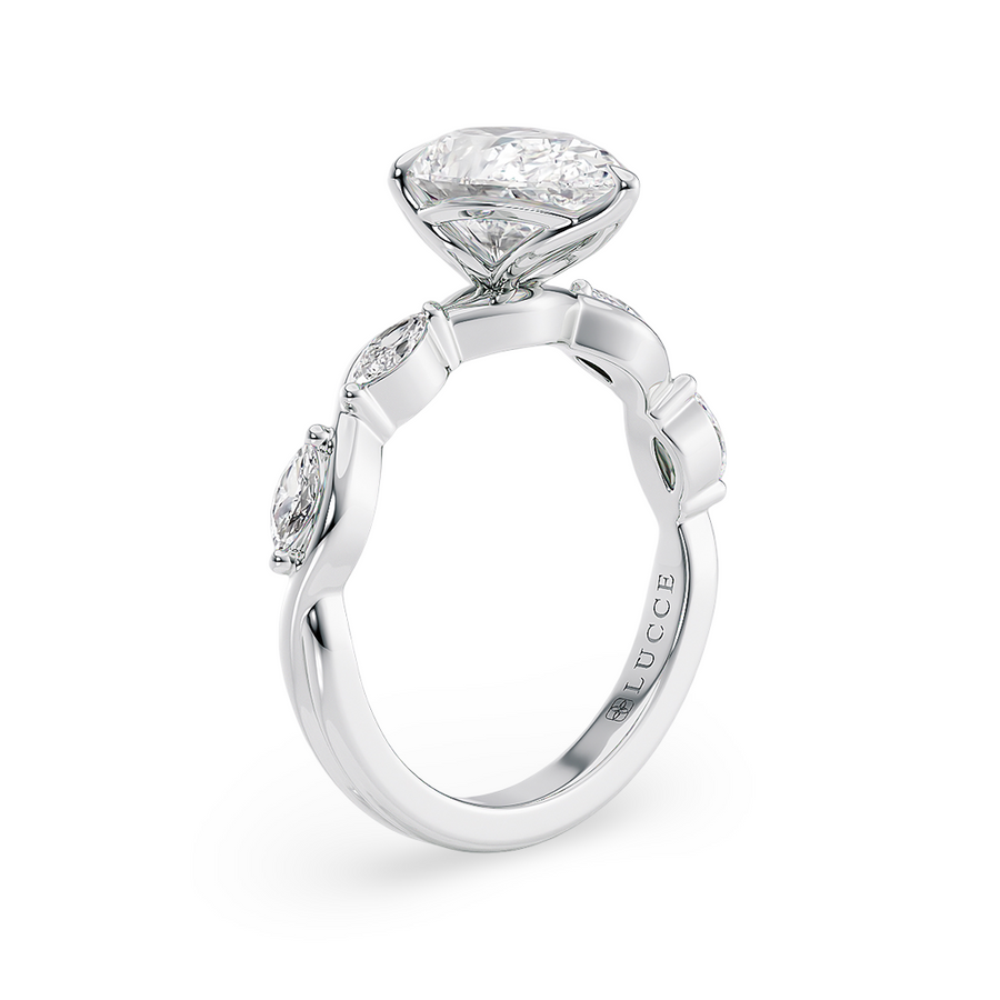 Load image into Gallery viewer, Constance Petal Pear Engagement Ring with Lab or Natural Diamond and marquise accents in Gold or Platinum
Lucce, Manila, Philippines
