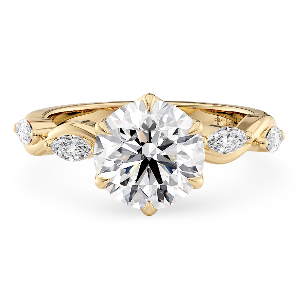 Load image into Gallery viewer, LUCCE CONSTANCE™ Petal Round 1.51ct Lab Diamond D VVS2 IGI 18K Yellow Gold
