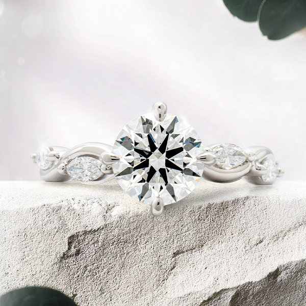 Lucce Constance Round 1.53CT Lab Diamond D VVS2 Ex IGI Platinum