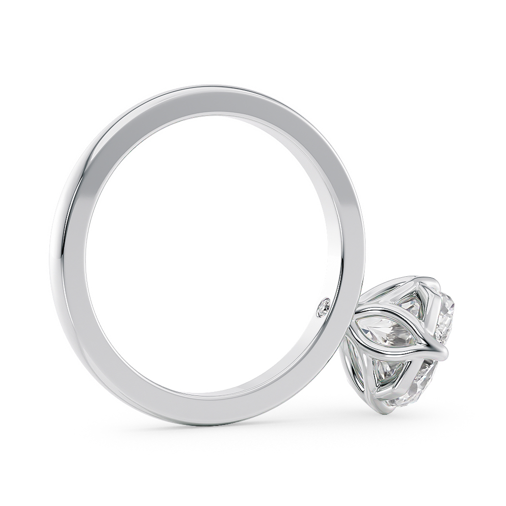 Load image into Gallery viewer, LUCCE Cushion cut Solitaire Diamond Ring with Petal Prongs Hight Setting Engagement Ring in Gold or Platinum 

