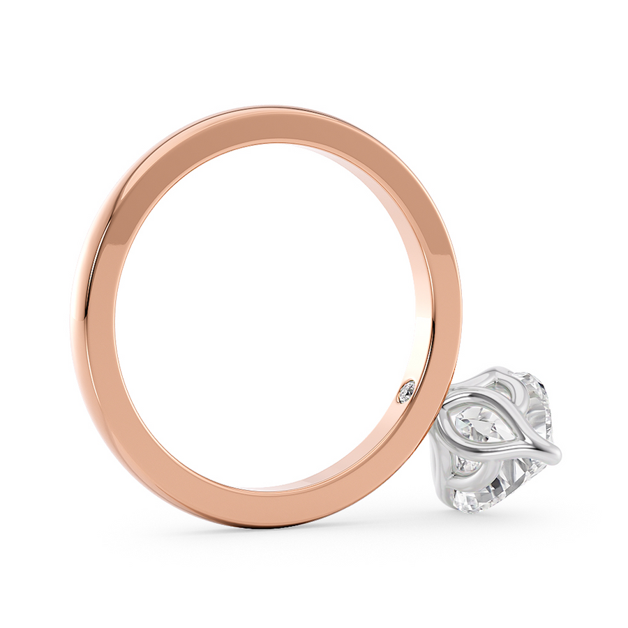 Load image into Gallery viewer, LUCCE Heart cut Solitaire Diamond Ring with Petal Prongs Hight Setting Engagement Ring in Gold or Platinum 
