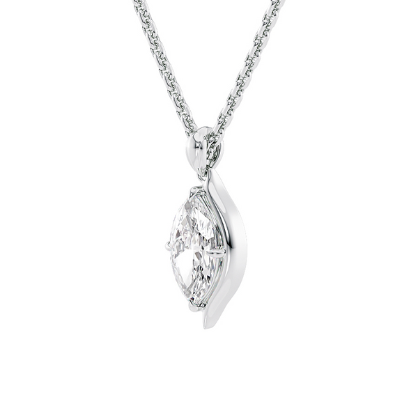 Lucce Constance Solitaire Marquise Natural Diamond 0.32ct D VVS1 Ex GIA Platinum