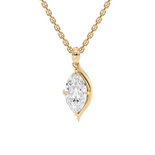 Load image into Gallery viewer, LUCCE CONSTANCE™ Solitaire Marquise Necklace Natural Diamond 0.32ct E VS2 GIA 18K Yellow Gold
