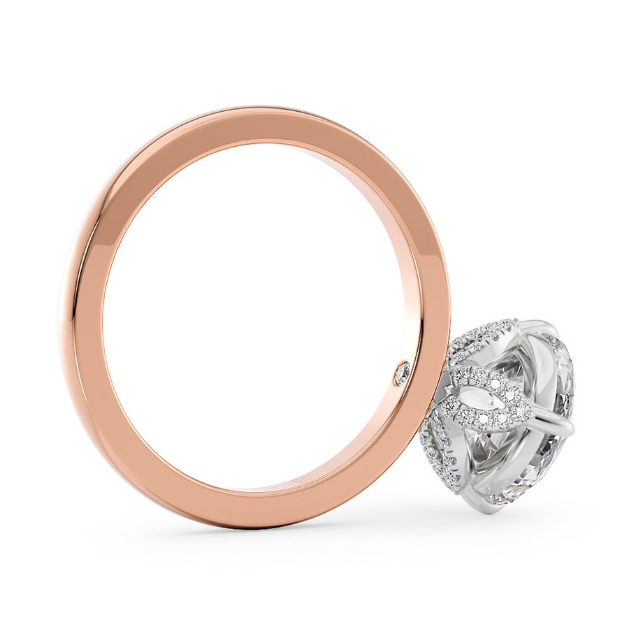 Load image into Gallery viewer, LUCCE Round cut Solitaire Diamond Ring with Petal Prongs Hight Setting Engagement Ring in Gold or Platinum 
