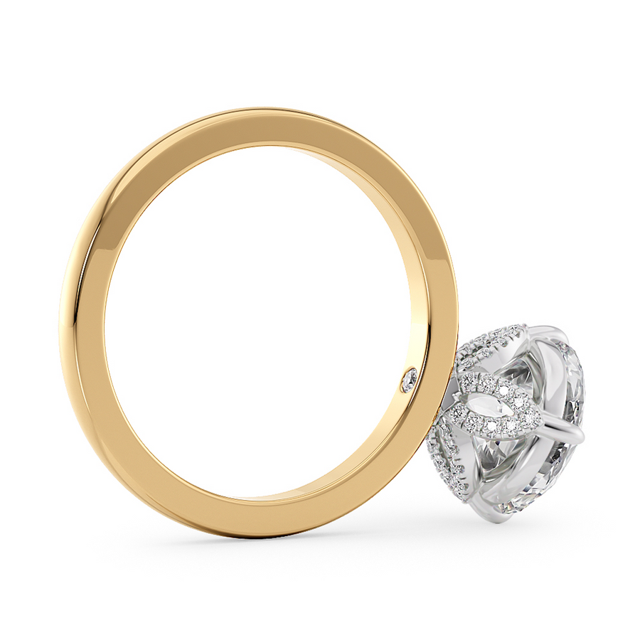 Load image into Gallery viewer, LUCCE Round cut Solitaire Diamond Ring with Petal Prongs Hight Setting Engagement Ring in Gold or Platinum 
