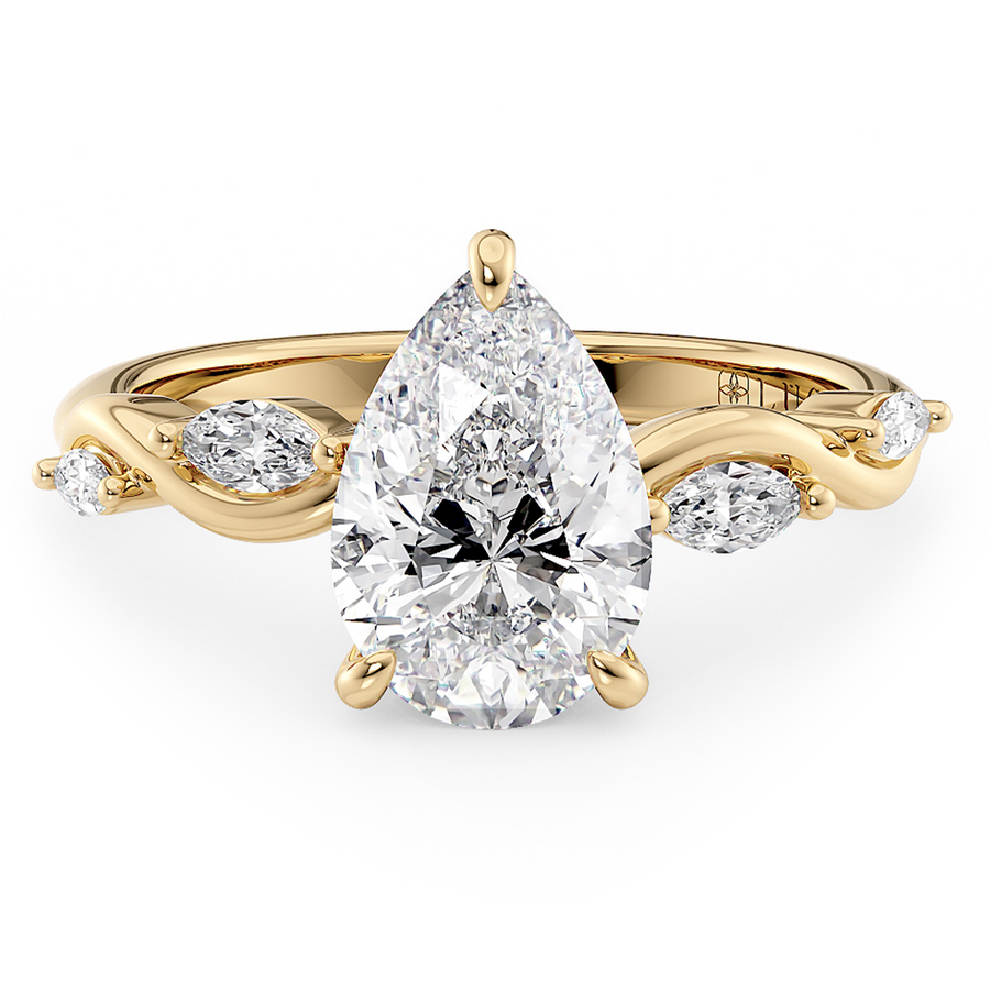 Load image into Gallery viewer, LUCCE CONSTANCE™ Viello Pear Lab Diamond 1.26ct E VVS2 IGI 14K Yellow Gold
