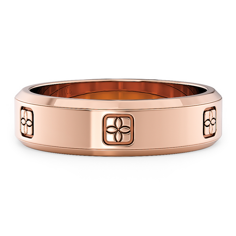 Load image into Gallery viewer, LUCCE Two Tone Carved Brushed or Polished Unisex Wedding Ring in Gold or Platinum

