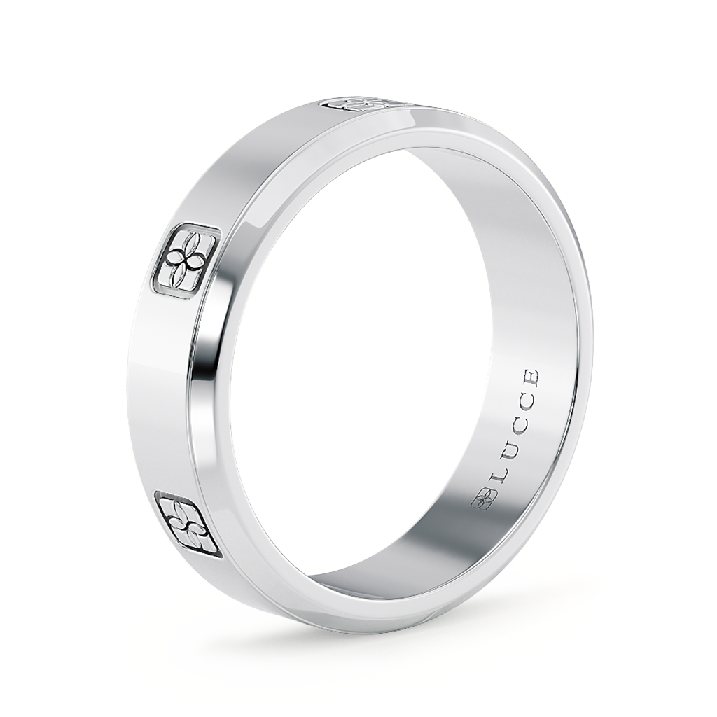 Load image into Gallery viewer, LUCCE Two Tone Carved Brushed or Polished Unisex Wedding Ring in Gold or Platinum
