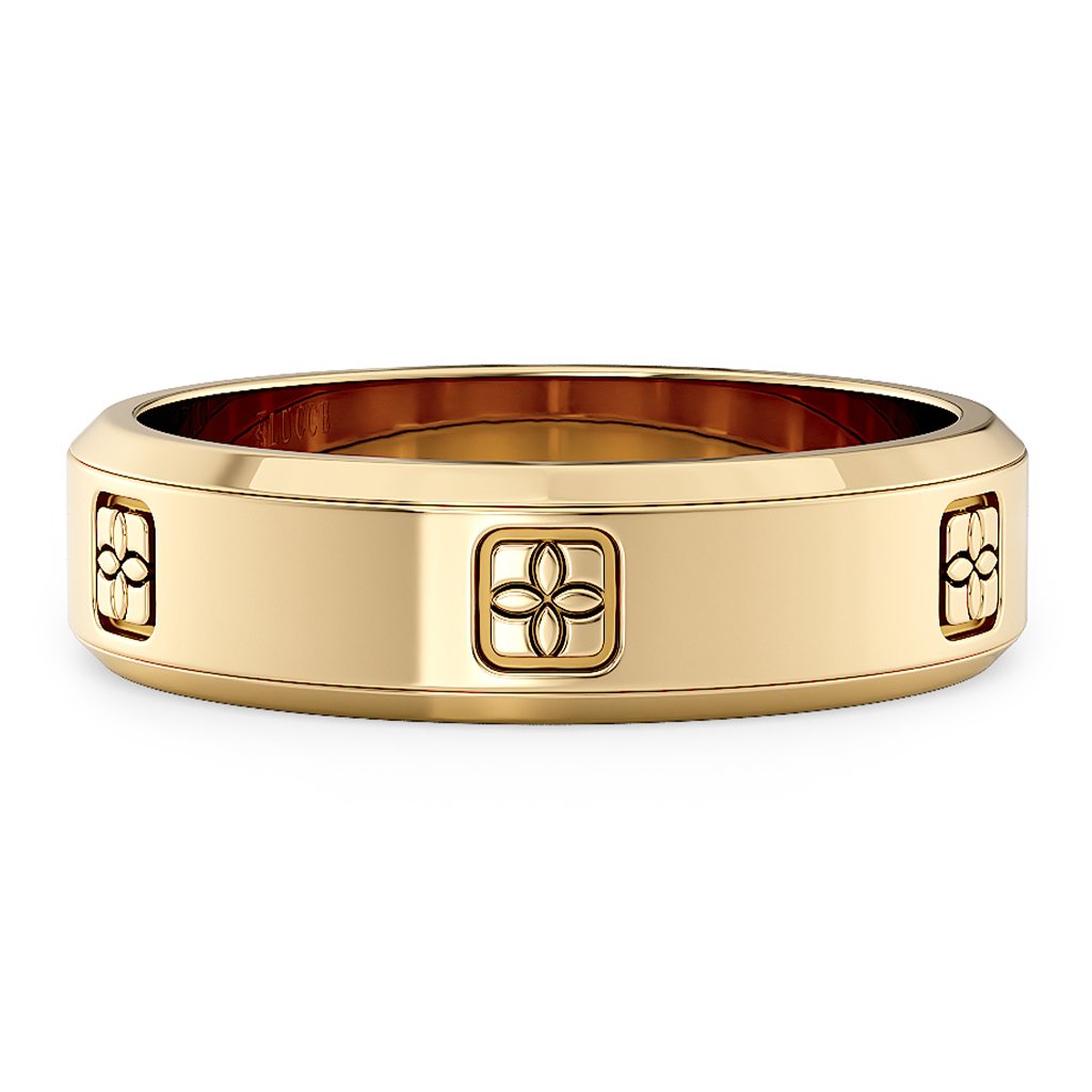 Load image into Gallery viewer, LUCCE Two Tone Carved Brushed or Polished Unisex Wedding Ring in Gold or Platinum
