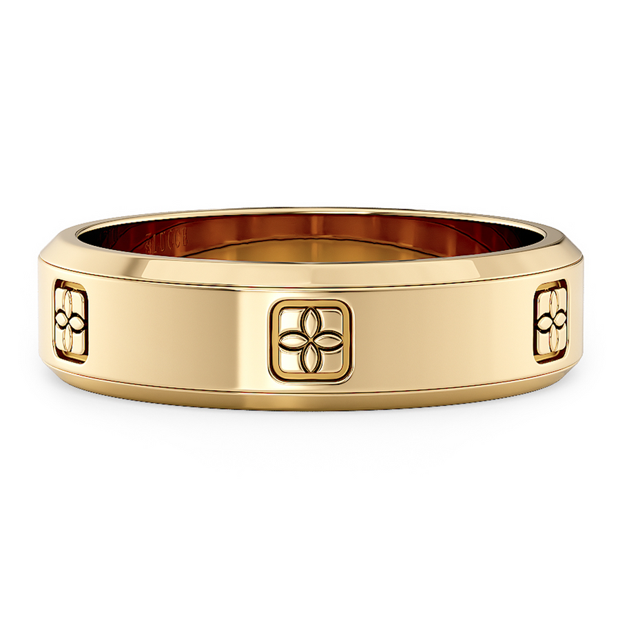 Load image into Gallery viewer, LUCCE Two Tone Carved Brushed or Polished Unisex Wedding Ring in Gold or Platinum
