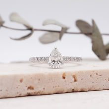 Load image into Gallery viewer, Azalea Pavé Pear Moissanite
