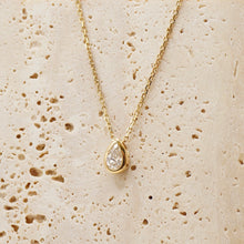 Load image into Gallery viewer, Lucce Carla Pear Necklace Lab Diamond 0.50ct D VVS2 Ex IGI 14K Yellow Gold
