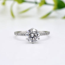 Load image into Gallery viewer, Lucia Pavé 6-Prong 1.95ct SUPERNOVA Moissanite 14K White Gold
