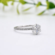 Load image into Gallery viewer, Lucia Pavé 6-Prong 1.95ct SUPERNOVA Moissanite 14K White Gold
