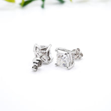 Load image into Gallery viewer, Princess cut Diamond Earrings with Hidden Halo Philippines
