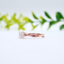 Load image into Gallery viewer, Petal Moissanite Engagement Ring with Pink Diamonds Philippines
