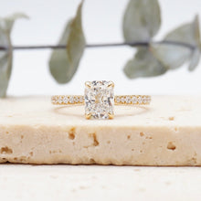 Load image into Gallery viewer, Azalea Pavé Cushion Lab Diamond 1.03ct D VVS2 Ex IGI 18K Yellow Gold
