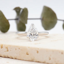 Load image into Gallery viewer, Lucia Halo Pear Lab Diamond 1.10ct D VS1 Ex IGI 18K White Gold
