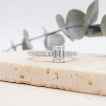Load image into Gallery viewer, Firenze Pavé Emerald Natural Diamond 0.61ct E VVS2 Ex GIA 18K White Gold

