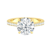 Load image into Gallery viewer, Lucce Daphne Pavè Round Lab Diamond 1.50ct D VVS2 Id IGI 18K Yellow Gold
