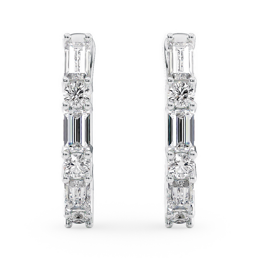Load image into Gallery viewer, LUCCE DELLA™ Hoop Earrings 1.44ctw Lab Diamond 14K White Gold
