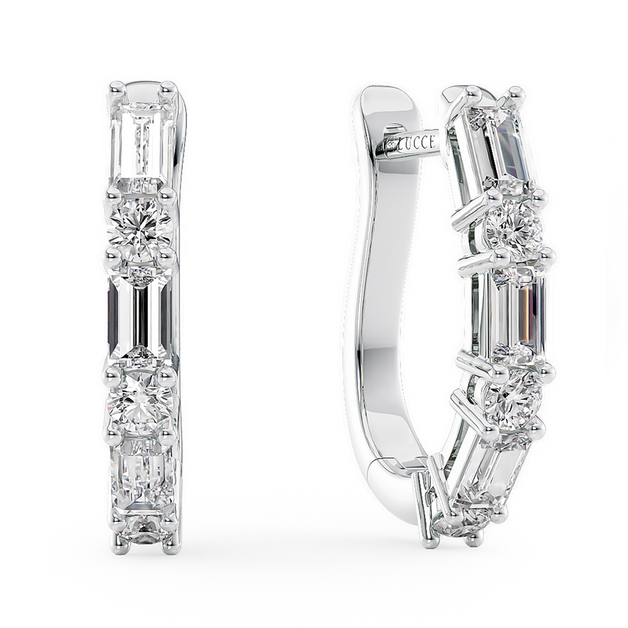 Load image into Gallery viewer, LUCCE DELLA™ Hoop Earrings 1.44ctw Lab Diamond 14K White Gold
