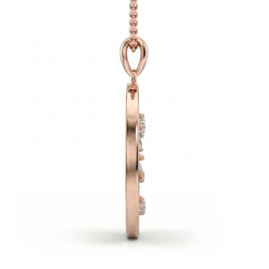 Load image into Gallery viewer, LUCCE ECUADORIAN Marquise diamonds in intertwining vines encase round pendant in white, yellow and rose gold and platinum
