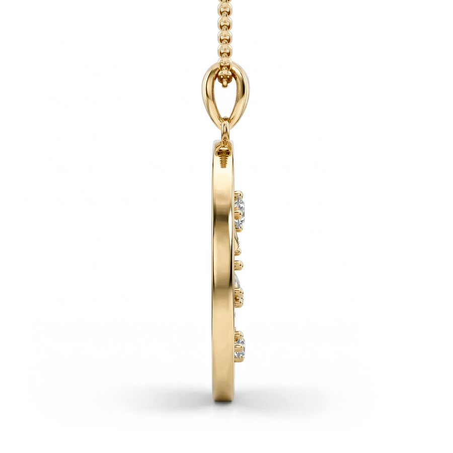 Load image into Gallery viewer, LUCCE ECUADORIAN Marquise diamonds in intertwining vines encase round pendant in white, yellow and rose gold and platinum
