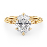 LUCCE ECUADORIAN™ Fili Oval Lab Diamond 4.08ct D VS1 IGI 18K Yellow Gold