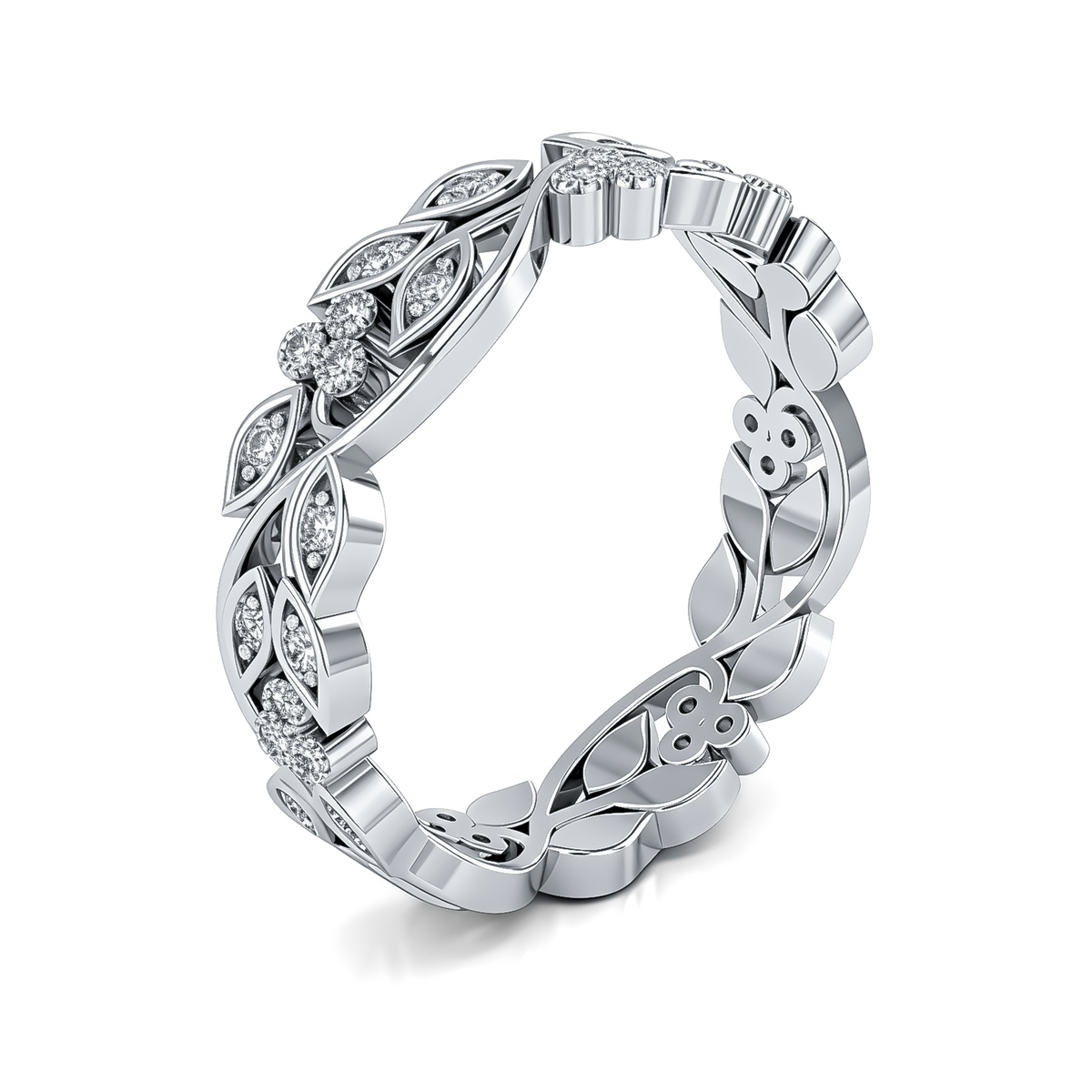 Load image into Gallery viewer, LUCCE ECUADORIAN™ Lush Band 0.23ctw CELESTE™ Moissanite 14K White Gold
