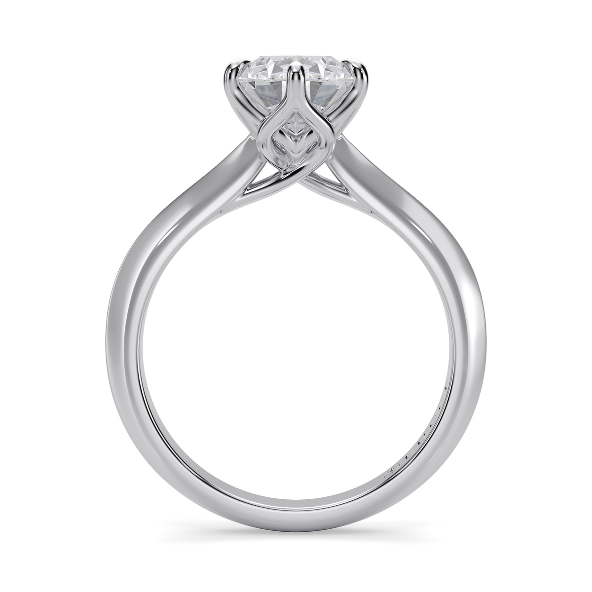 Load image into Gallery viewer, LUCCE Knife Edge Cathedral Pear Diamond Solitaire Engagement Ring with Overlapping Petal Prongs in Gold or Platinum
