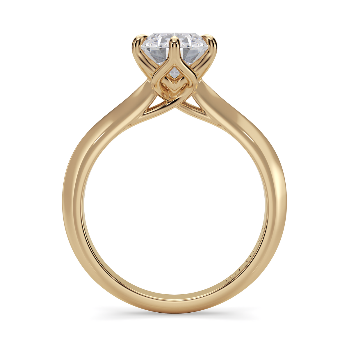 Load image into Gallery viewer, LUCCE Knife Edge Cathedral Pear Diamond Solitaire Engagement Ring with Overlapping Petal Prongs in Gold or Platinum

