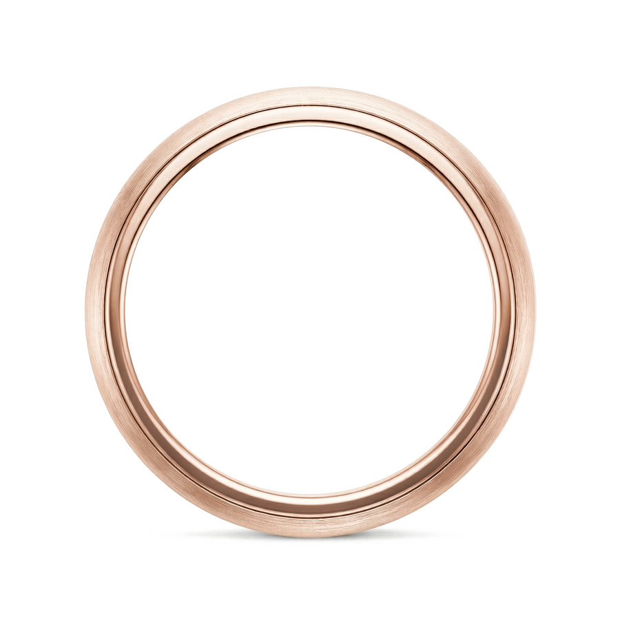 Load image into Gallery viewer, LUCCE Knife Edge Pavé Unisex Wedding Band with Brushed or Polished Finish in Gold or Platinum
