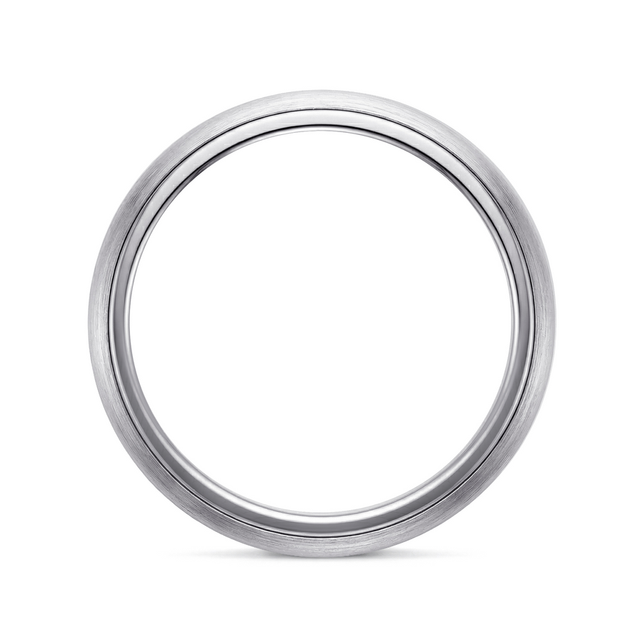 Load image into Gallery viewer, LUCCE Knife Edge Pavé Unisex Wedding Band with Brushed or Polished Finish in Gold or Platinum
