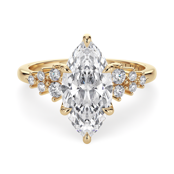 LUCCE ELLIA™ Marquise Natural Diamond 0.50ct I VS1 IGI 18K Yellow Gold