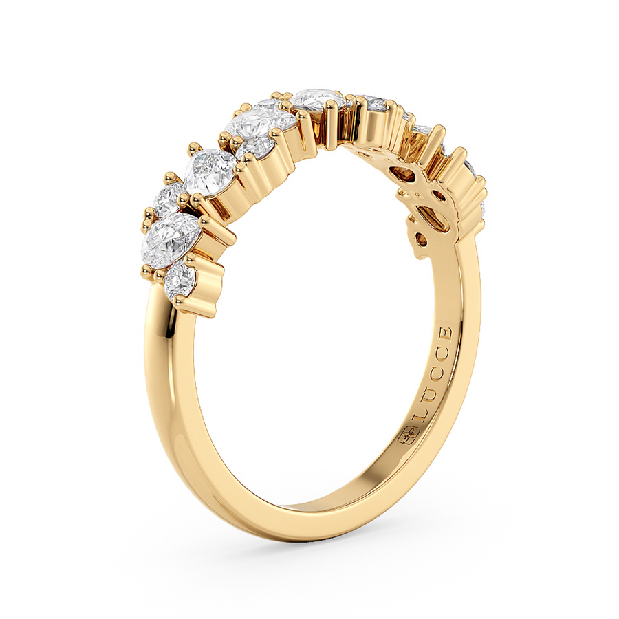 Load image into Gallery viewer, LUCCE Half Eternity Pavé Diamond Ring in Gold or Platinum
