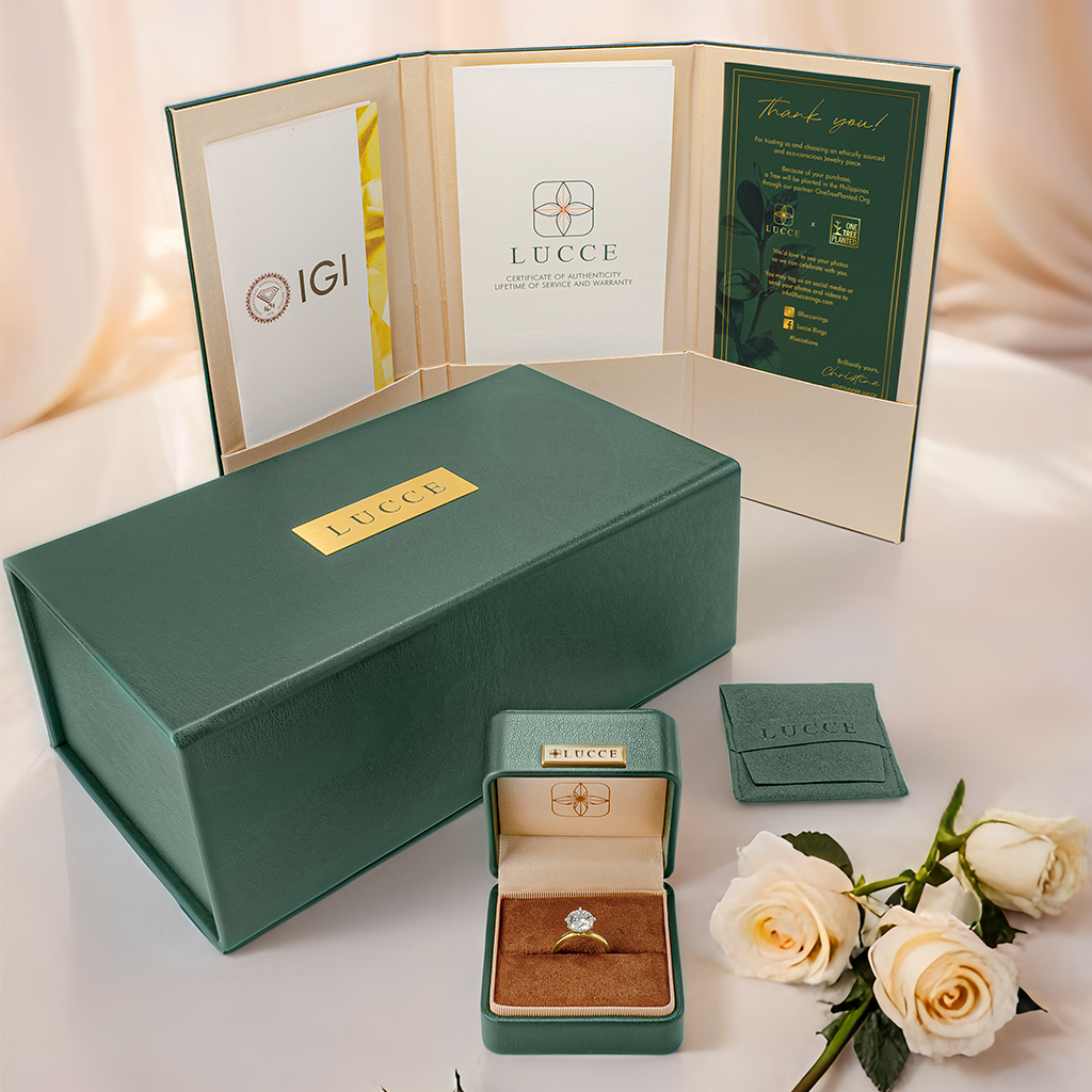 Engagement Ring Package with Pouch, Box and Certificates by Lucce Rings, Manila, Philippines
