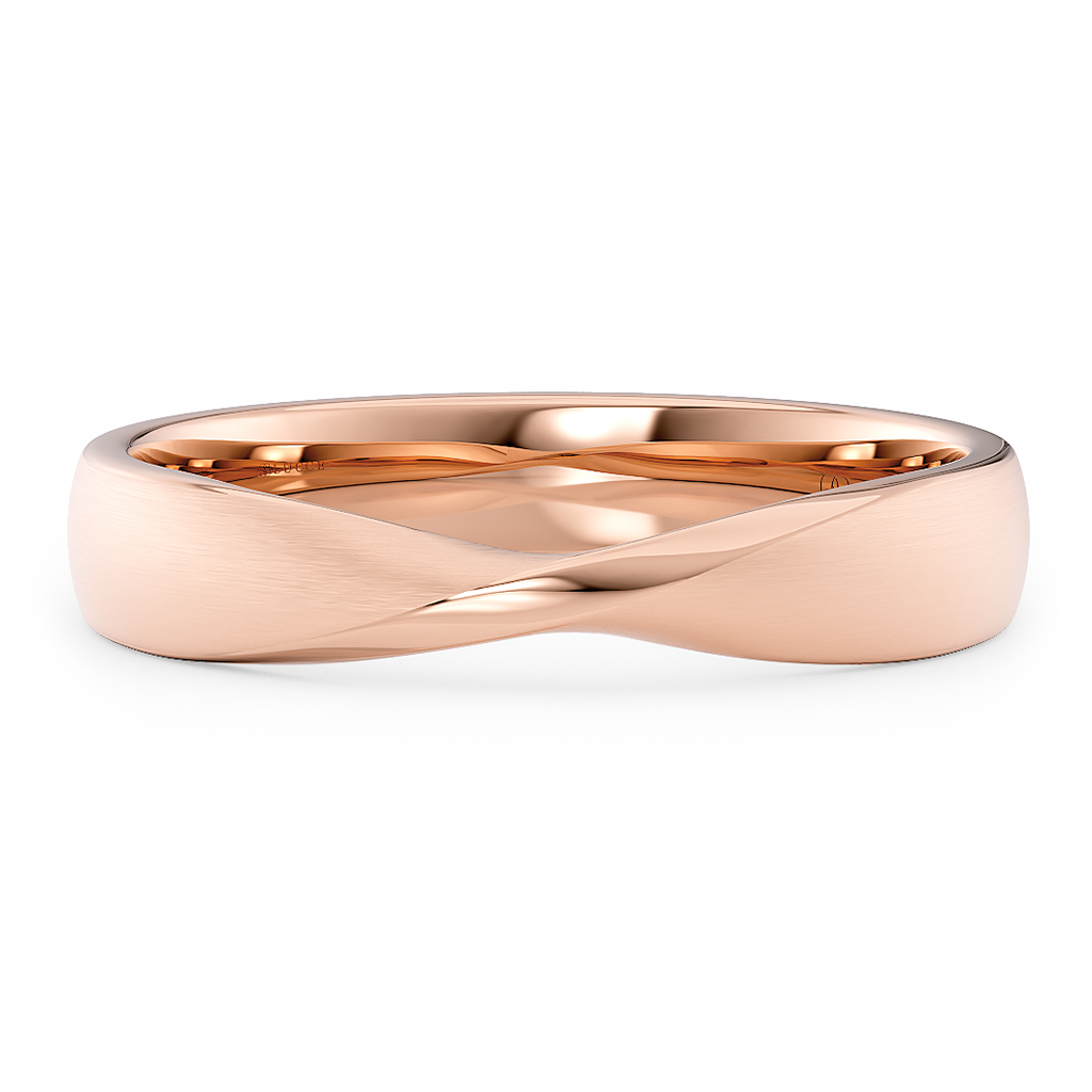 Load image into Gallery viewer, LUCCE Mobius Design with Brushed Finish Wedding Ring in Gold or Platinum

