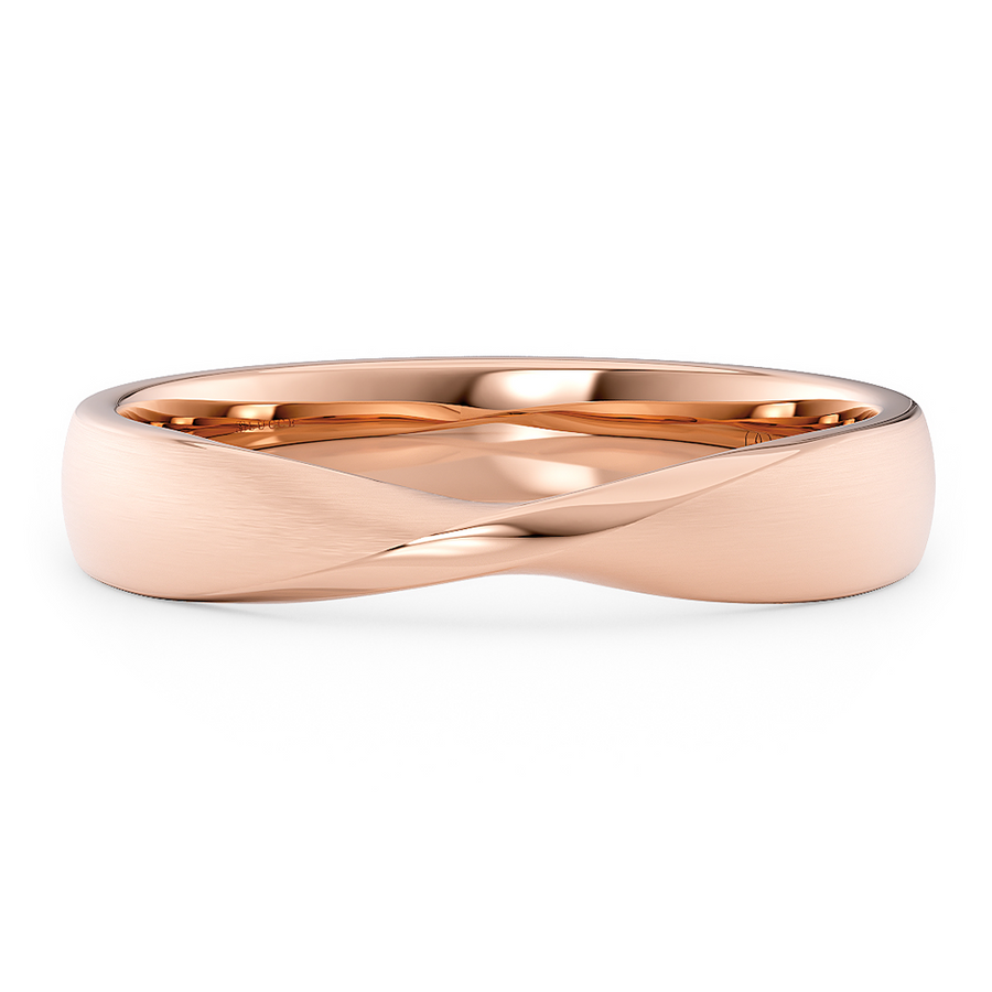 Load image into Gallery viewer, LUCCE Mobius Design with Brushed Finish Wedding Ring in Gold or Platinum

