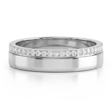 Load image into Gallery viewer, LUCCE EZRA™ Polished 5mm 0.17ctw Natural Diamond 14K White Gold
